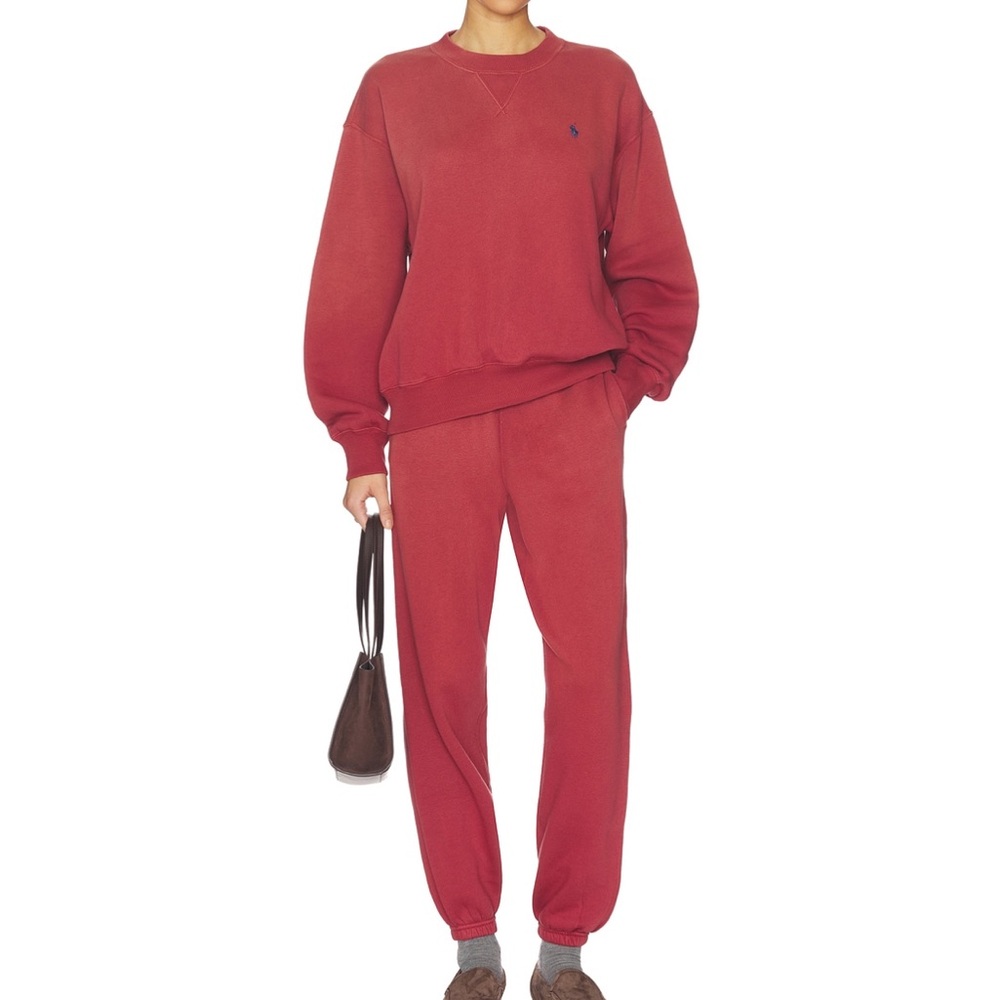 Polo Ralph Lauren Arctic Fleece Crew Sweatshirt in Red Snapper size small